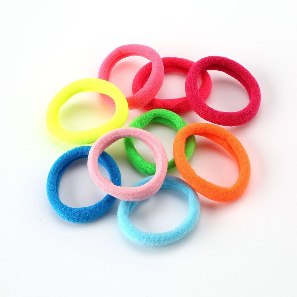 50 Pcs/Pack Coloful Elastic Hair Ropes for Girls