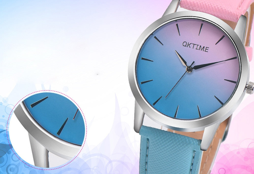 Women's watches casual Leather chemical element pattern