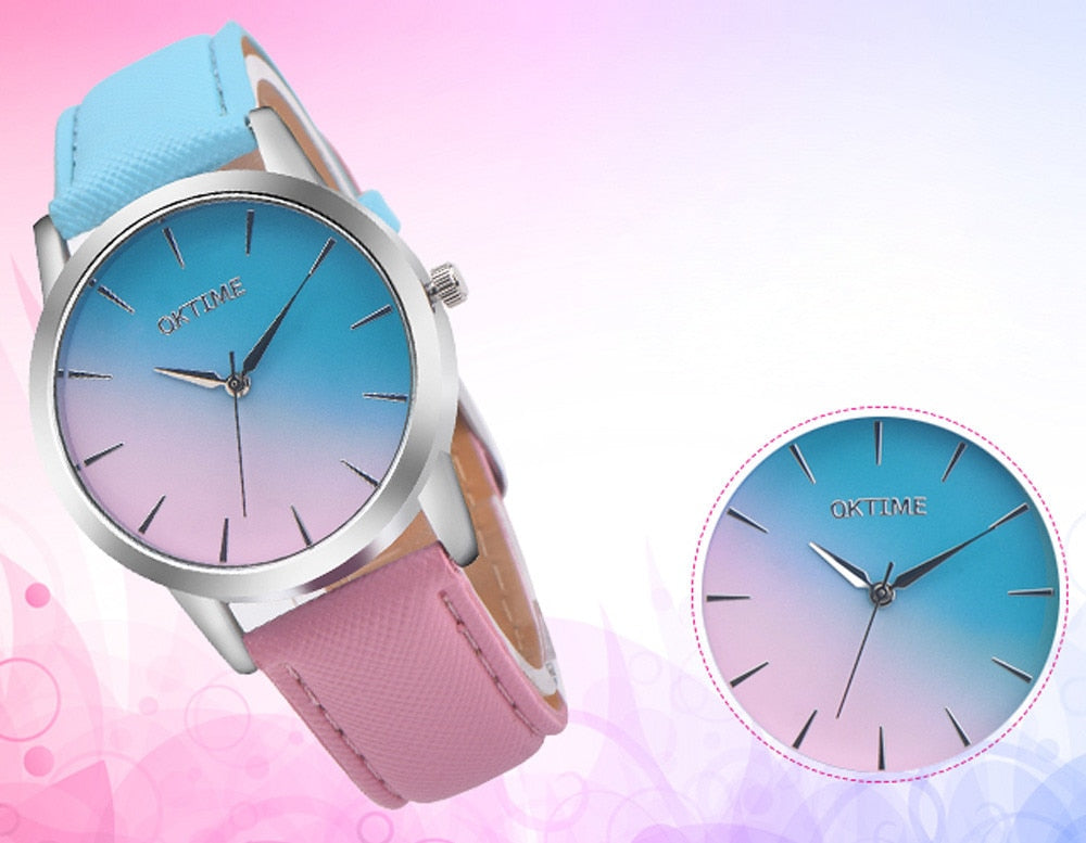 Women's watches casual Leather chemical element pattern