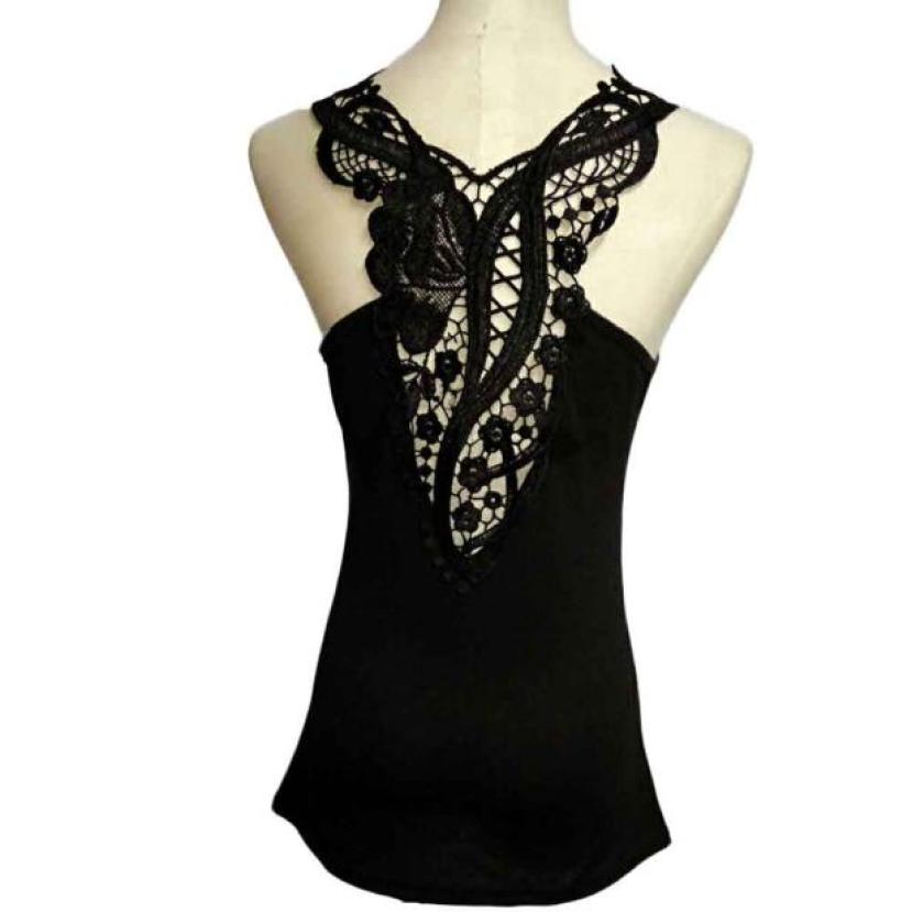 Women Bandage Tank Top Summer Sexy Lace Halter