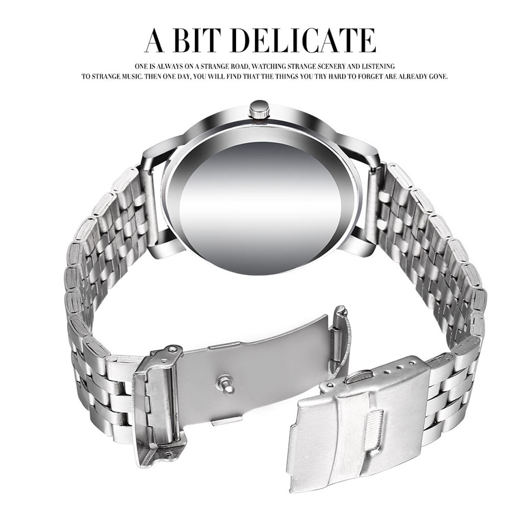 Fashion Quartz movement Business Style Man Crystal Stainless Steel