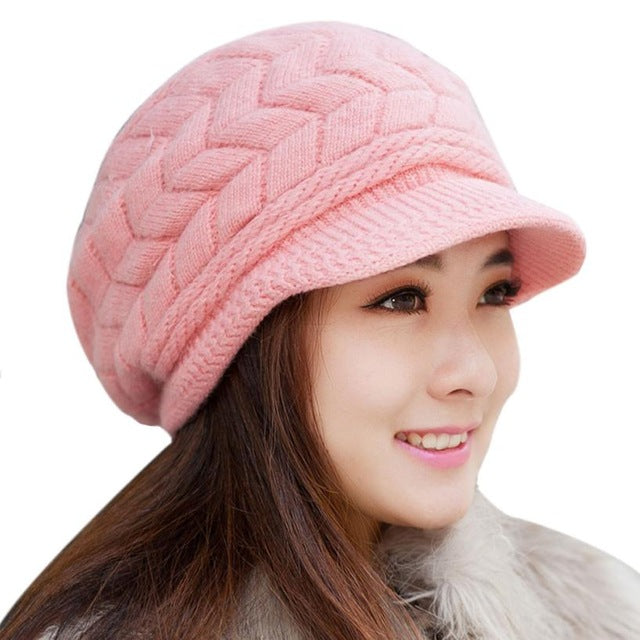 Fashion Skullies Women Winter Hats Warm Knitted