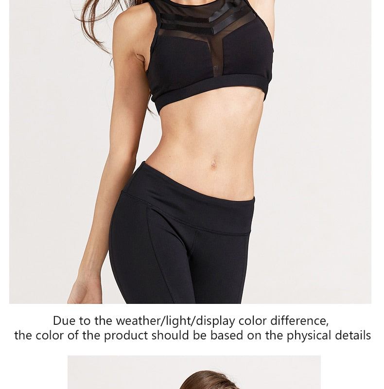 sports bra fitness women mesh no steel