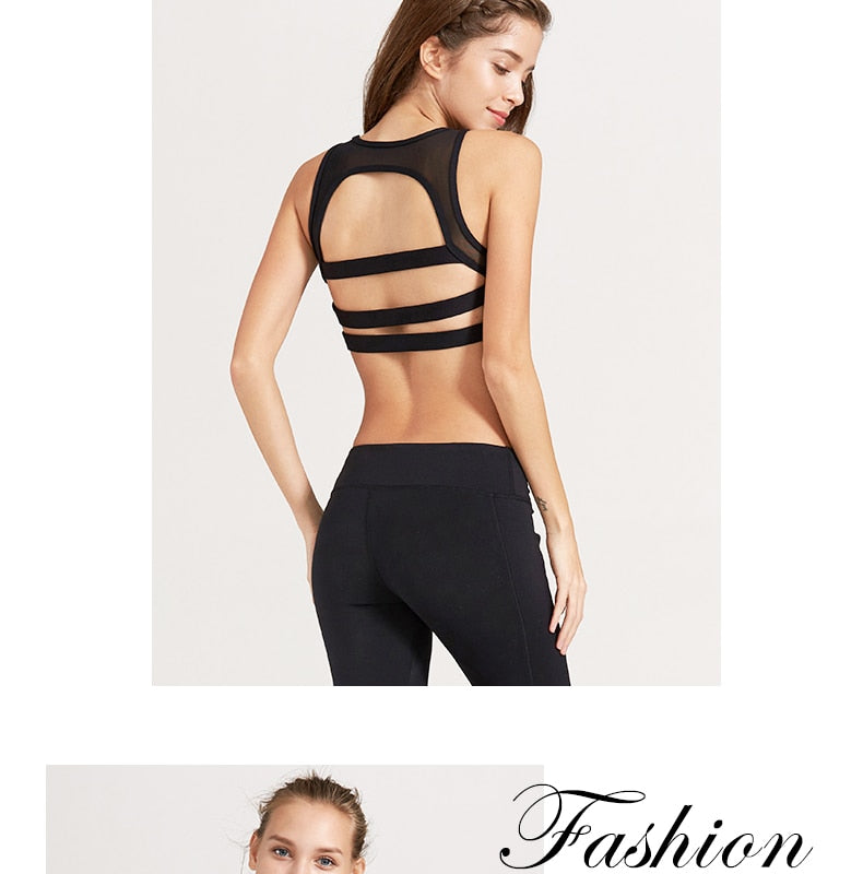 sports bra fitness women mesh no steel