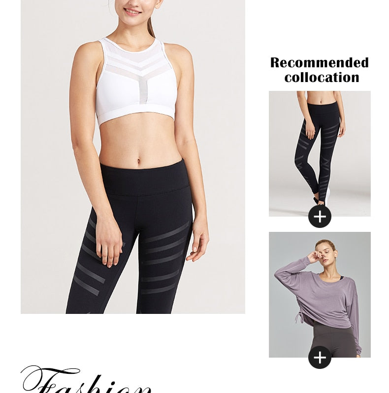 sports bra fitness women mesh no steel