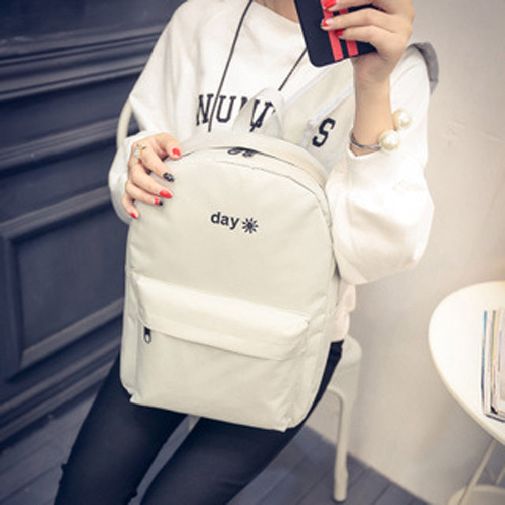 Canvas women backpack school for teenage girls