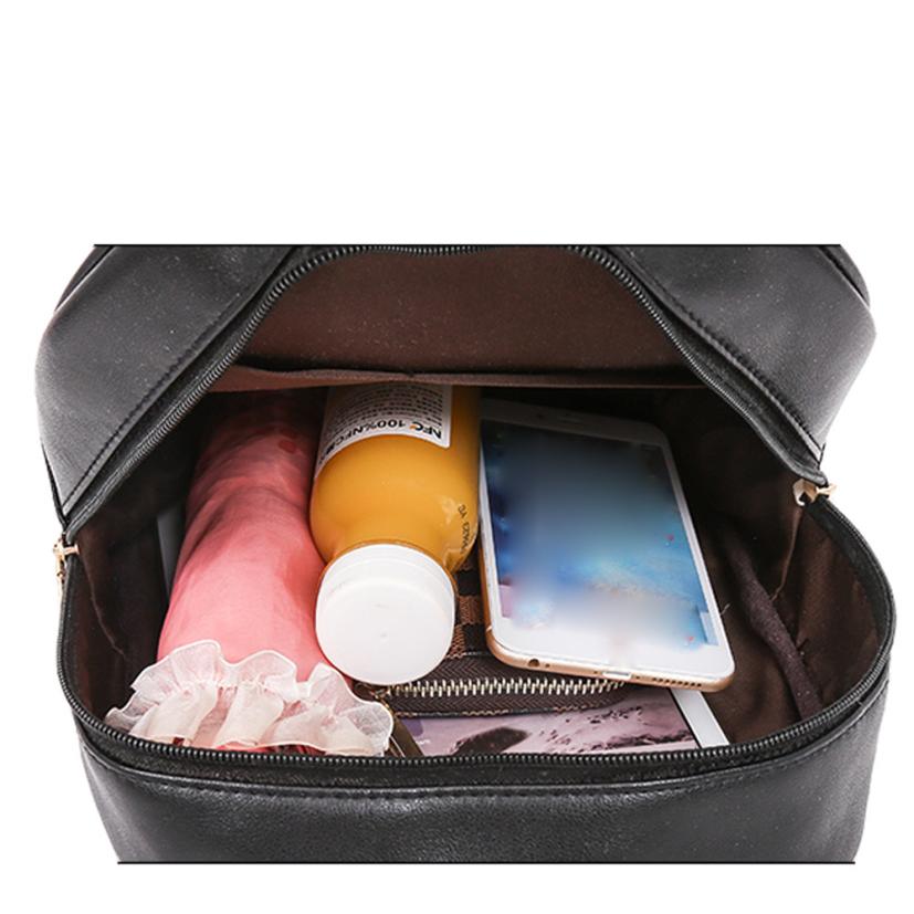 Fashion Women Zipper Pocket Bee Pearl Rivet Backpacks