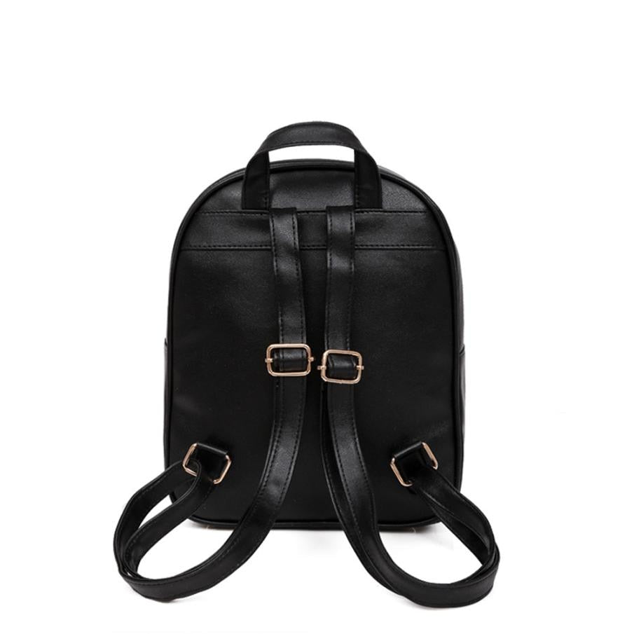 Fashion Women Zipper Pocket Bee Pearl Rivet Backpacks