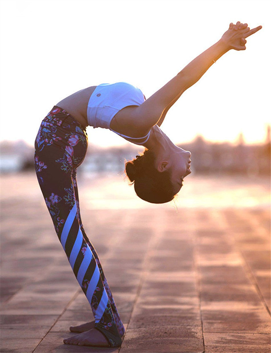 Sport leggings Womens Floral Printed Yoga Workout Gym Leggings Fitness Sports