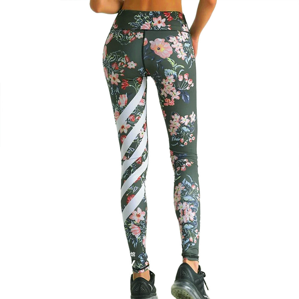 Sport leggings Womens Floral Printed Yoga Workout Gym Leggings Fitness Sports