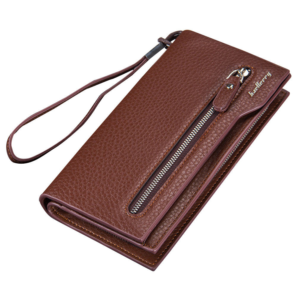 Retro Leather Wallets Mens Famous Brand Zipper
