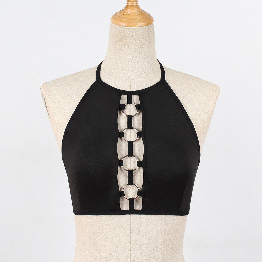 Cool 90s Tank Top Women Word Sexy Letter Bandage Lingerie Corset Push