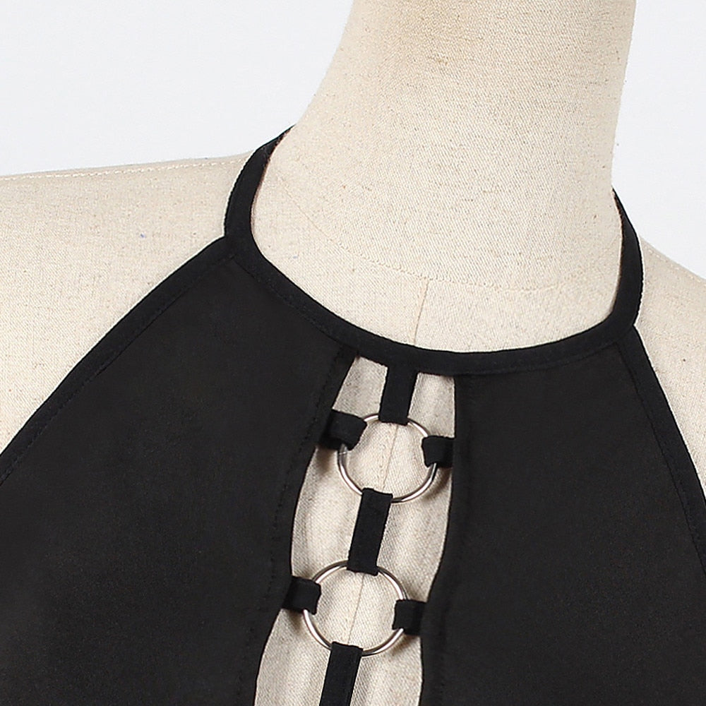 Cool 90s Tank Top Women Word Sexy Letter Bandage Lingerie Corset Push