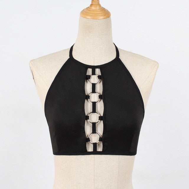 Cool 90s Tank Top Women Word Sexy Letter Bandage Lingerie Corset Push