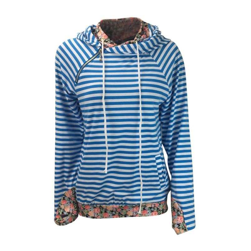 Striped Hoodies Women's Harajuku Pullovers Spring Ladies Long Sleeve