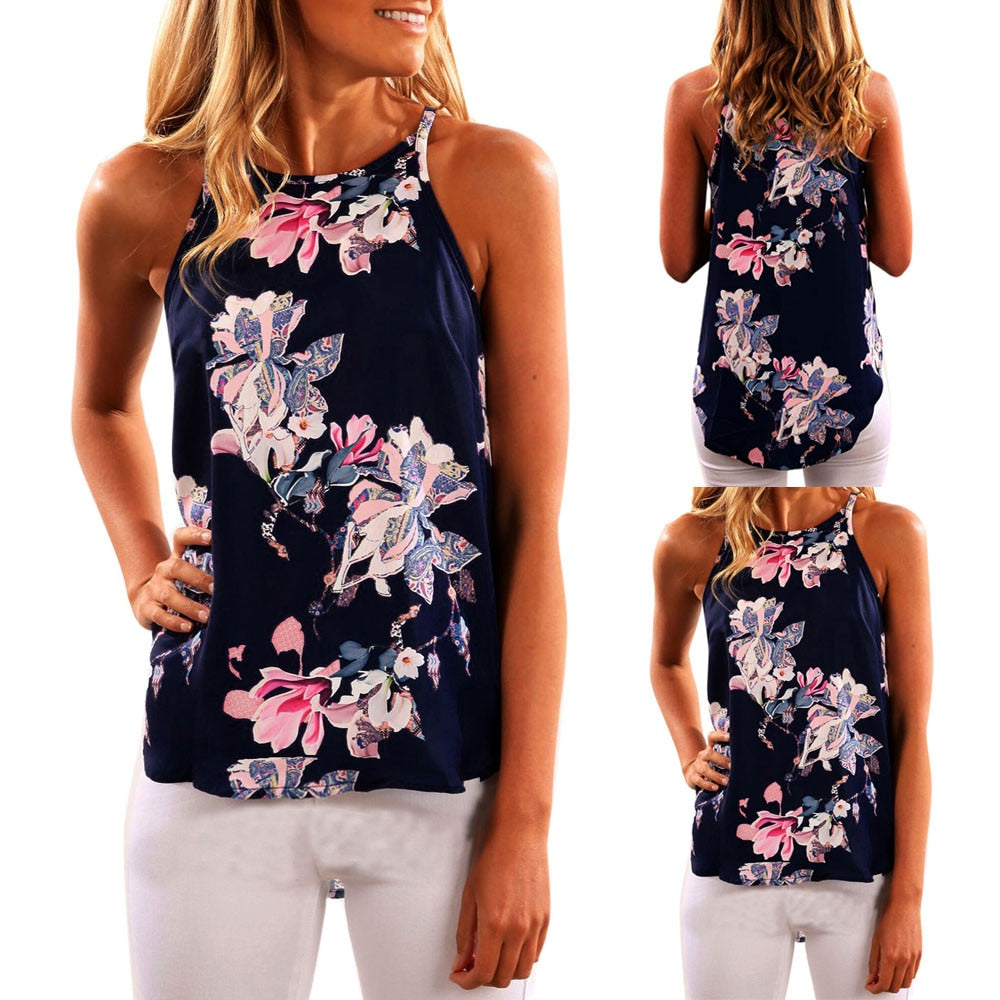 New Era Women's Print Sleeveless Fashion Casual daily Joker Popular Modern T-shirt