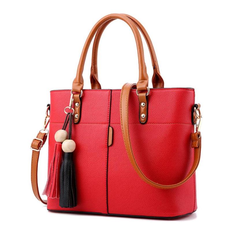 Fashion Women Tassels Solid Color Crossbody Bag