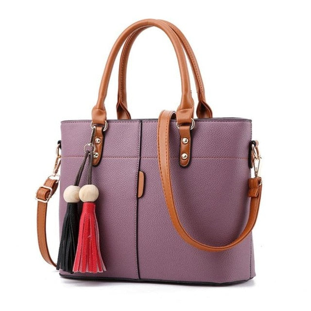 Fashion Women Tassels Solid Color Crossbody Bag