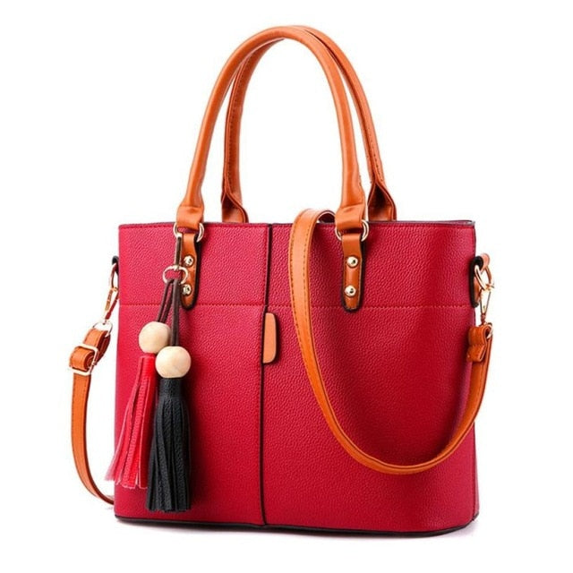 Fashion Women Tassels Solid Color Crossbody Bag