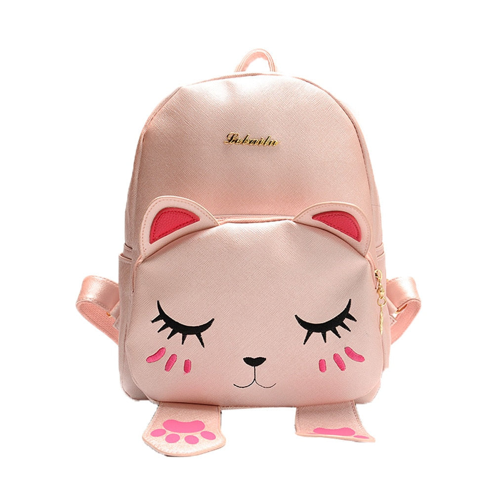 Women Backpack Cat Bag Students Girls