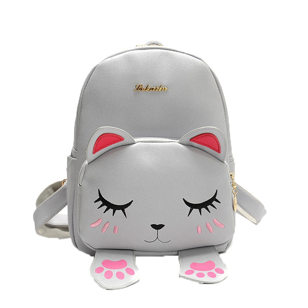 Women Backpack Cat Bag Students Girls