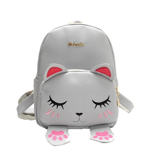 Women Backpack Cat Bag Students Girls