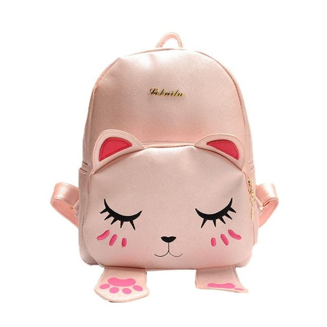 Women Backpack Cat Bag Students Girls