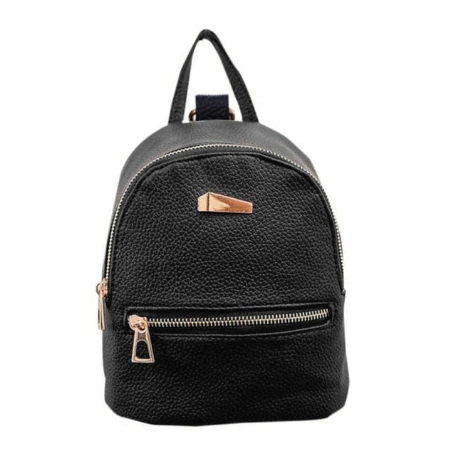 Fashion Women Leather Backpack Solid School Rucksack College Shoulder Satchel Travel Bag
