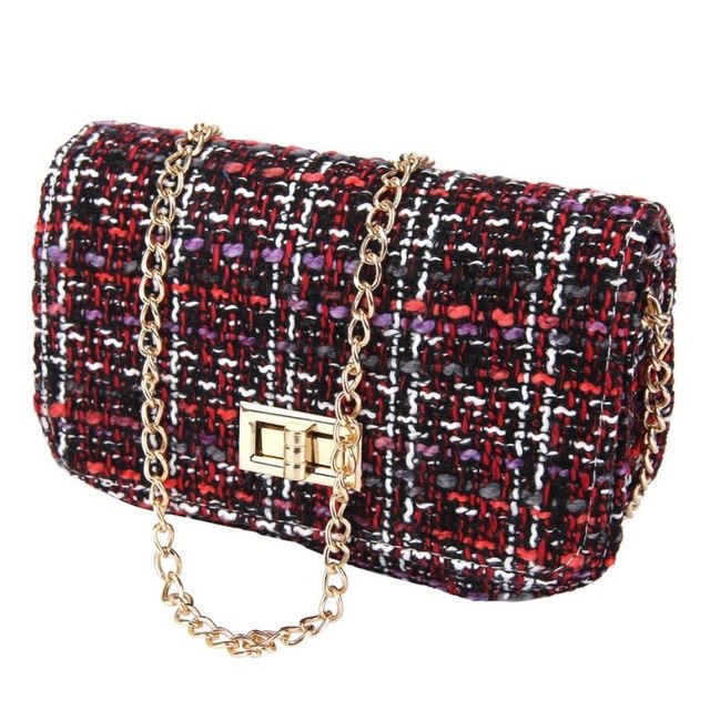 Luxury Chains Designer Woman Polyester Messenger Girl Shoulder Bag