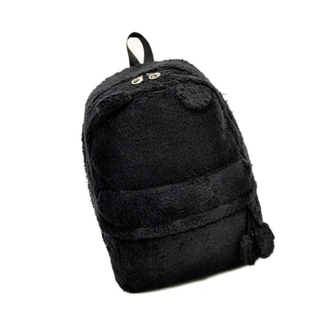 Ladies Girls Backpack Tote Cute Travel Tote Shoulder Plush Rucksack