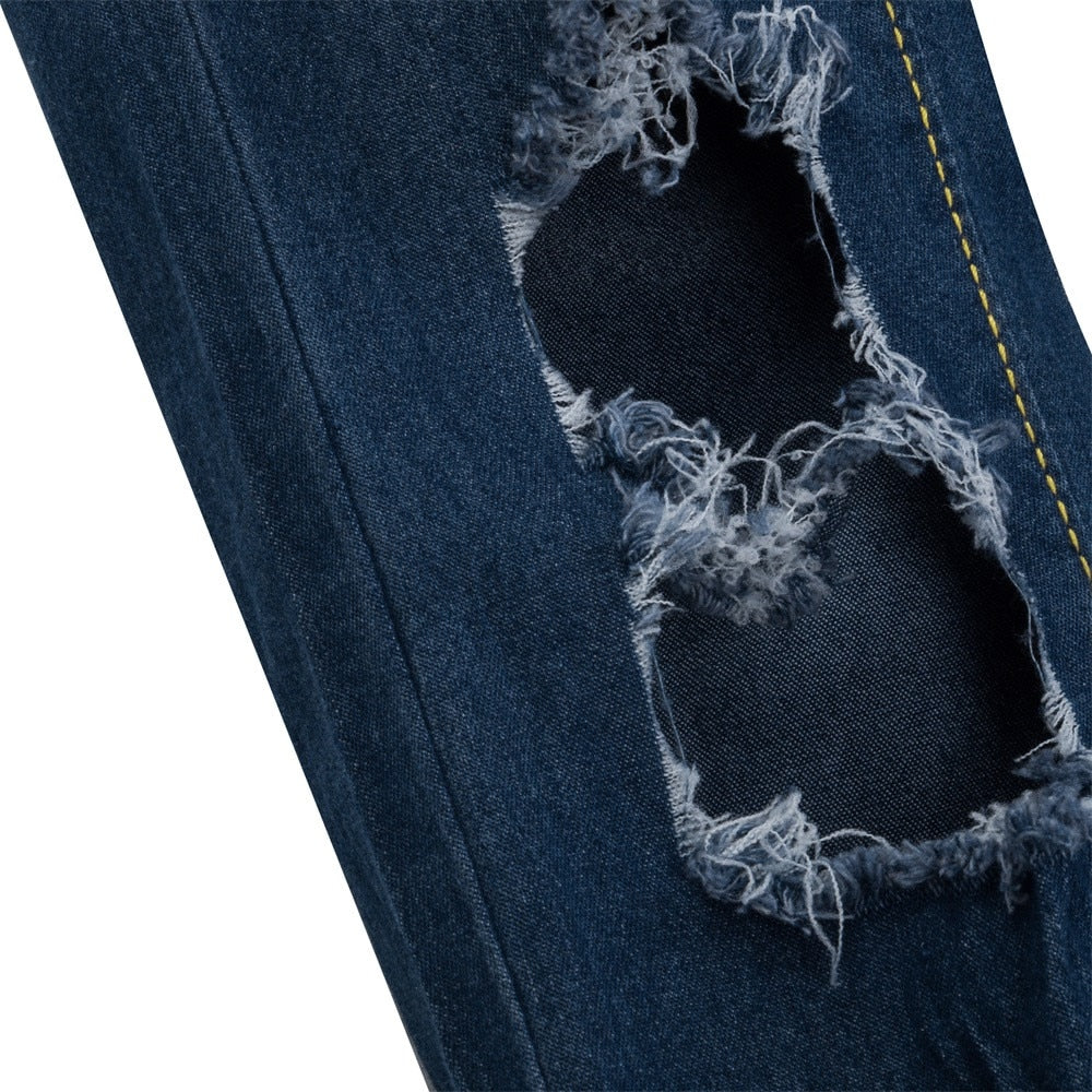 High Waist Ripped Jeans Of Women Spring Pants