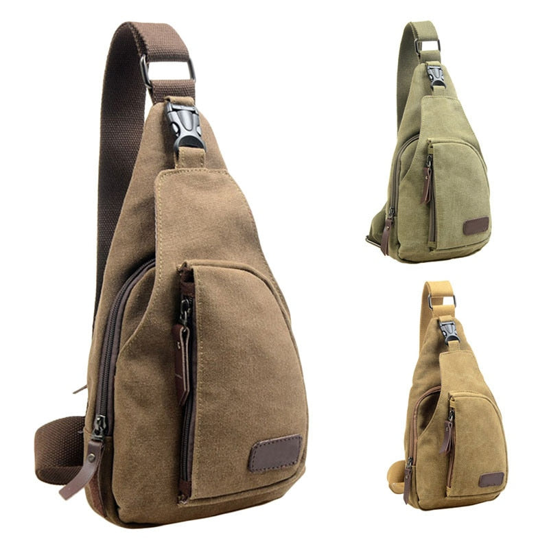Outdoor Sports Canvas Unbalance Travel camping Crossbody Shoulder Bag