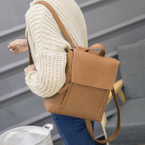 Leather Backpacks Women mochila feminina Rucksack Shoulder Bookbags