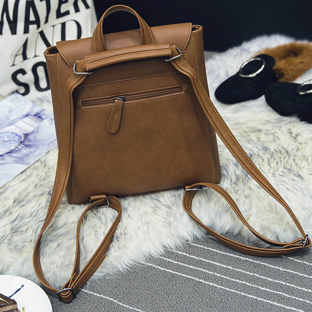 Leather Backpacks Women mochila feminina Rucksack Shoulder Bookbags