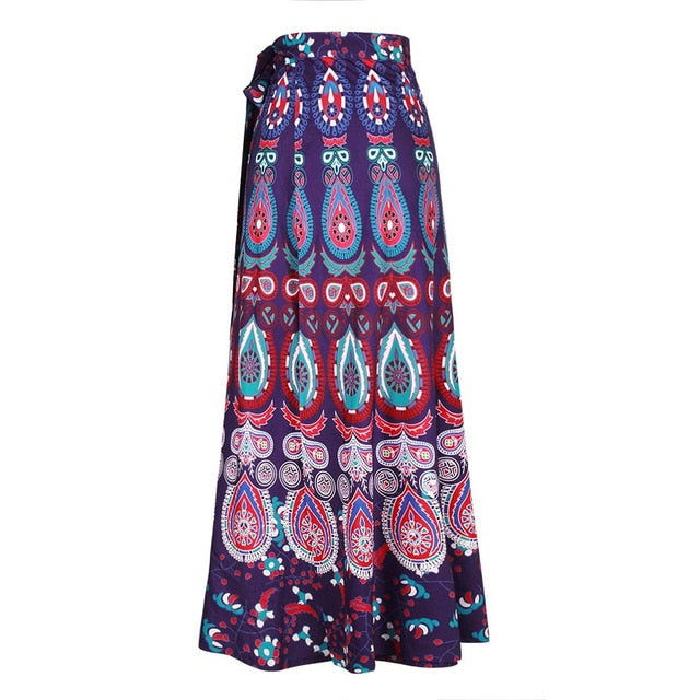 Spring Skirt Of Women Casual Multicolor Feather Loose Long Bohemian Beach