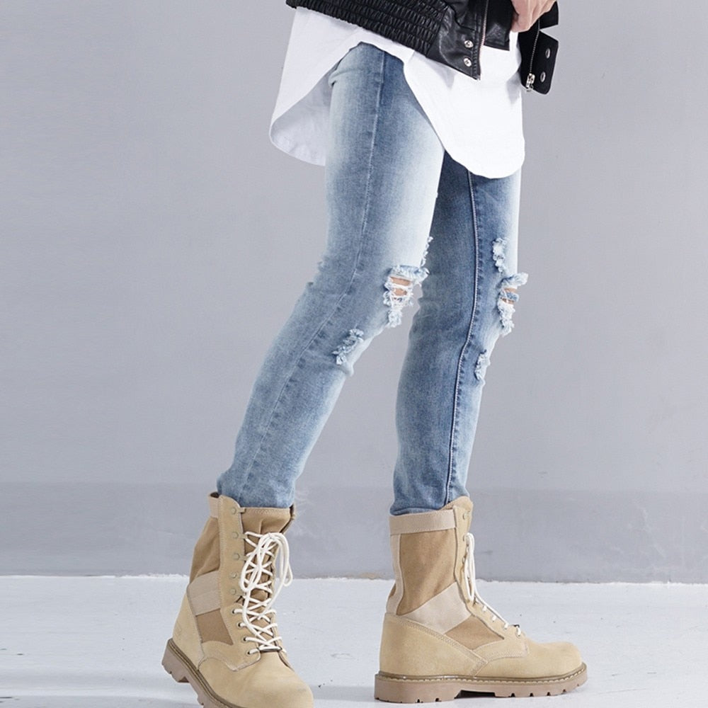 High Waist Ripped Jeans Of Women Spring Pants