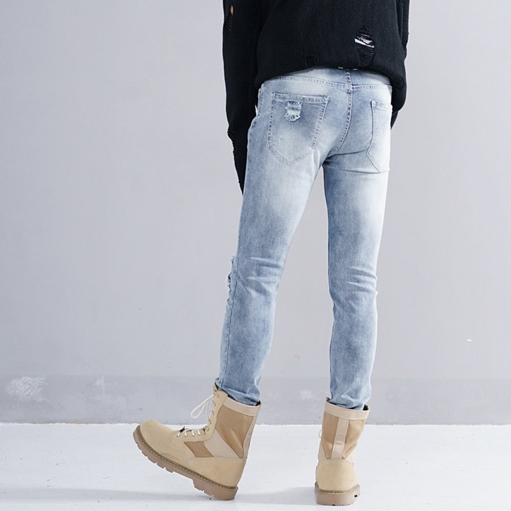 High Waist Ripped Jeans Of Women Spring Pants