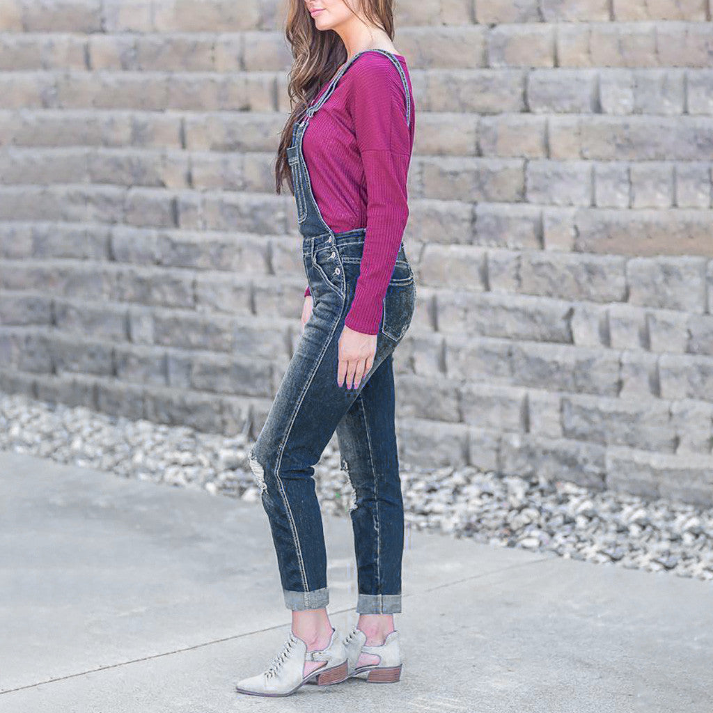 High Waist Ripped Jeans Of Women Spring Pants Capris Casual Denim Hole Straps