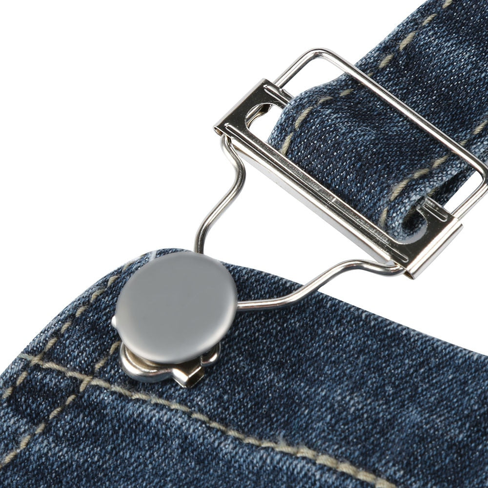 High Waist Ripped Jeans Of Women Spring Pants Capris Casual Denim Hole Straps