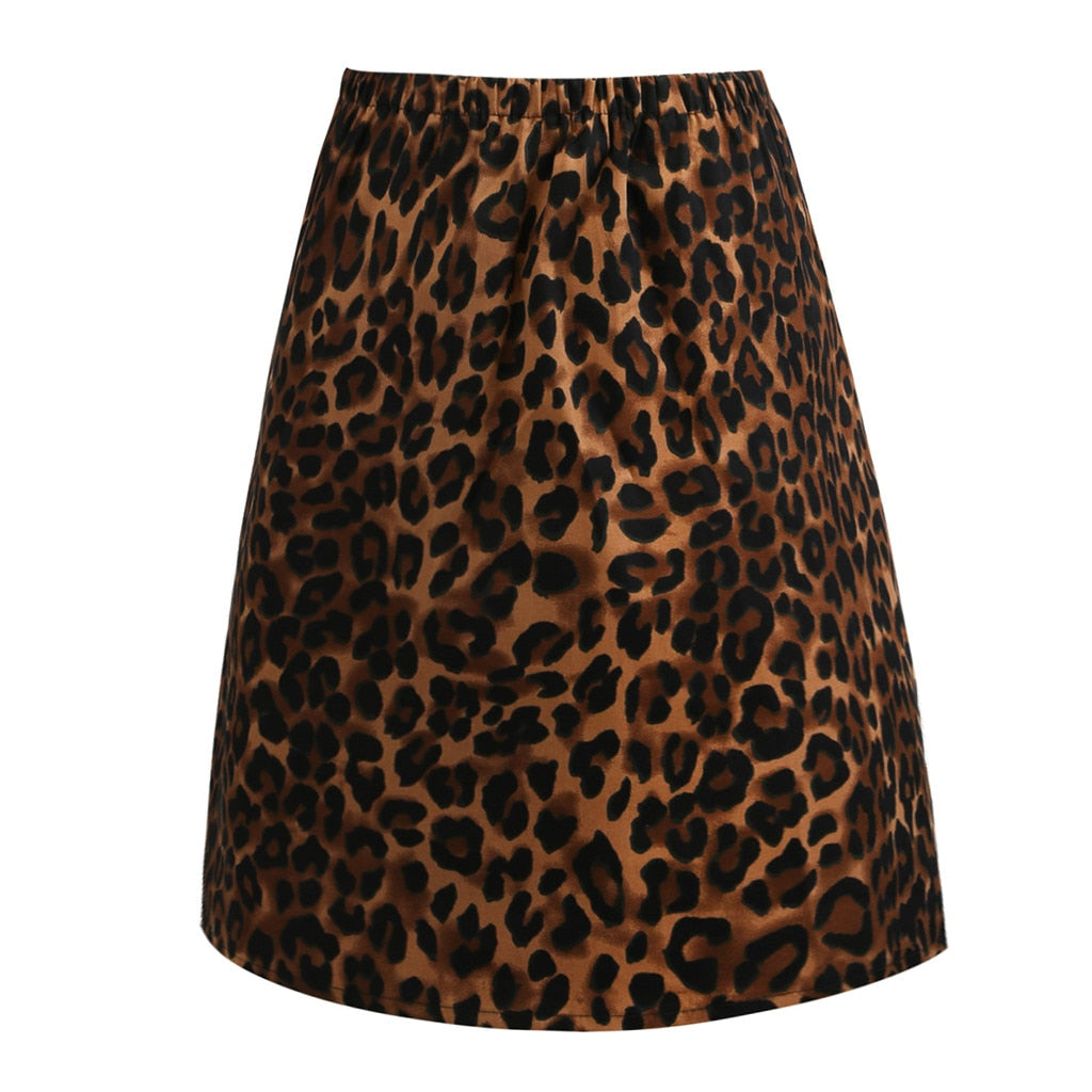 Spring Leopard Skirt Of Women Retro Low Waist Leopard Printing Party Short