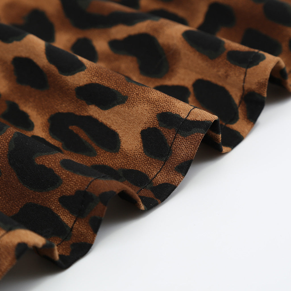 Spring Leopard Skirt Of Women Retro Low Waist Leopard Printing Party Short