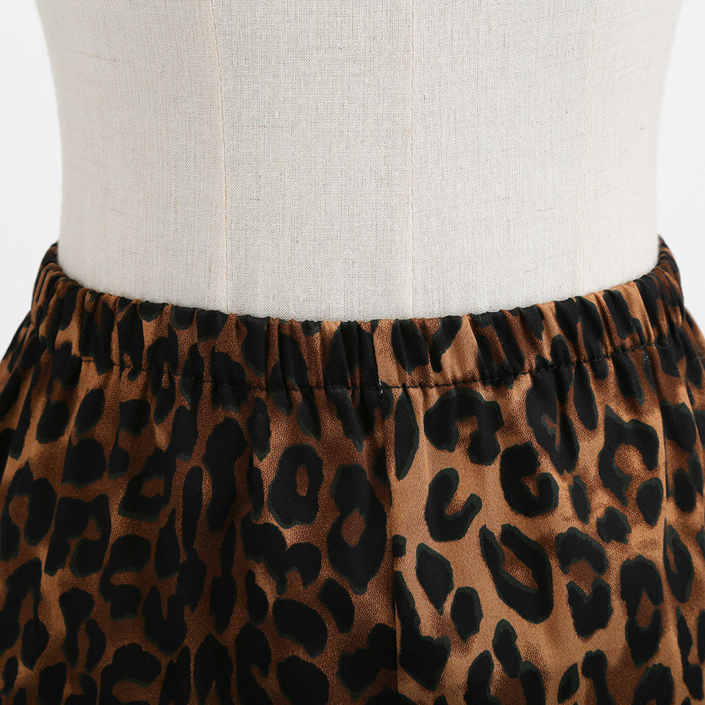 Spring Leopard Skirt Of Women Retro Low Waist Leopard Printing Party Short