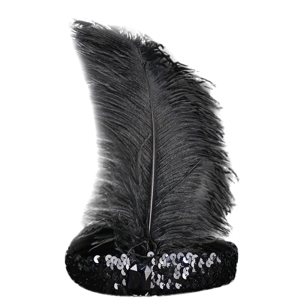 Headpiece Black Feather Flapper Headband Great Gatsby