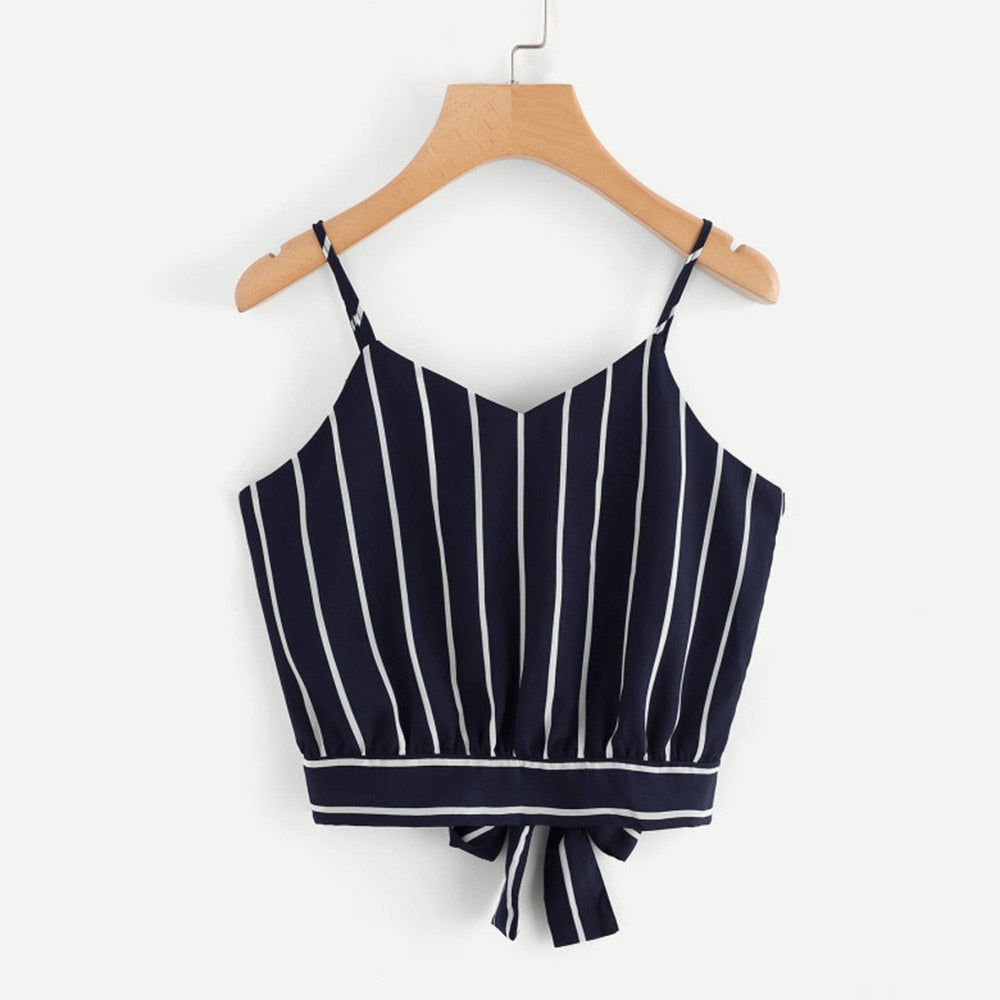 Ladies V-neck striped camisole New summer sexy shirt vest fashion