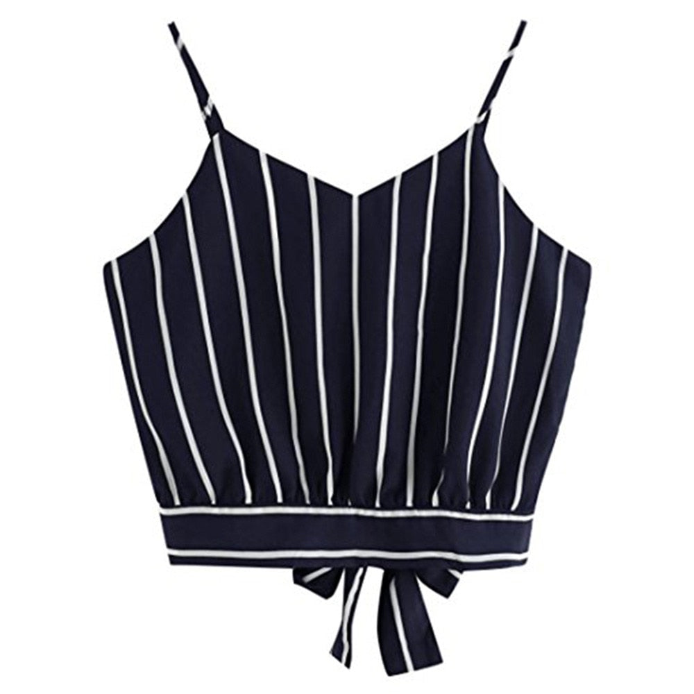 Ladies V-neck striped camisole New summer sexy shirt vest fashion