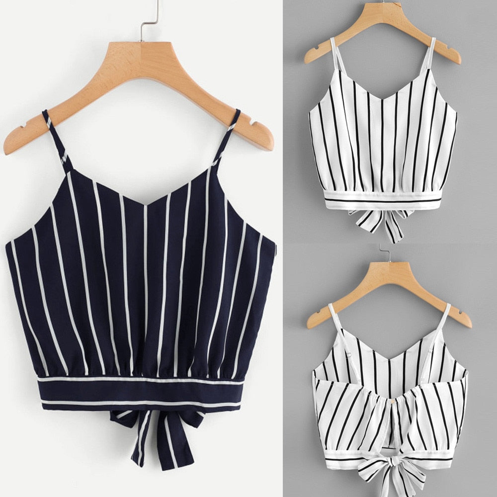 Ladies V-neck striped camisole New summer sexy shirt vest fashion