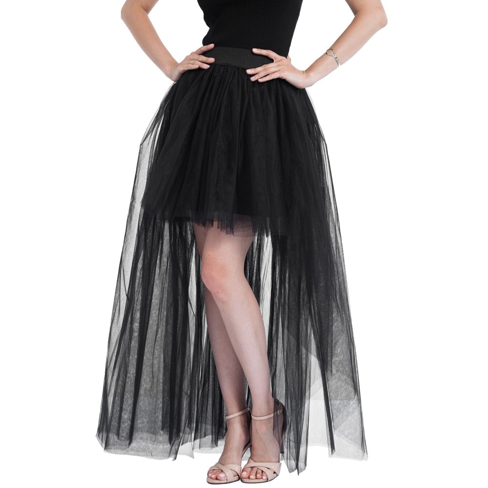 Spring Skirt Of Women Solid Mesh Tulle Princess Mesh Bubble
