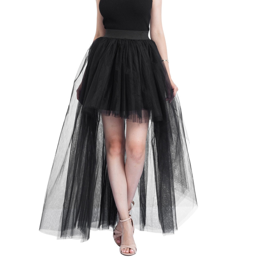 Spring Skirt Of Women Solid Mesh Tulle Princess Mesh Bubble
