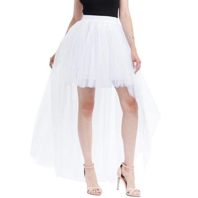 Spring Skirt Of Women Solid Mesh Tulle Princess Mesh Bubble