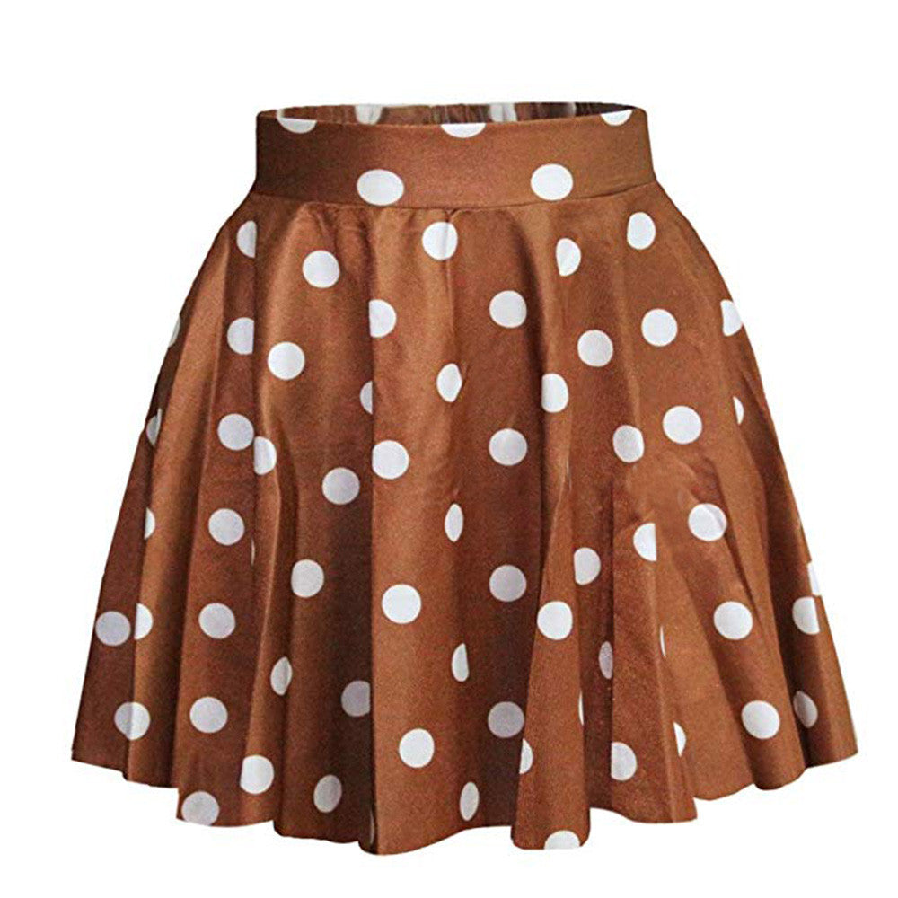 Polka Dot Skirt Of Women Casual Party High Waisted Candy Colors